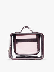 Large Clear Cosmetics Case in Croc-Embossed
