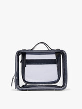 Large Clear Cosmetics Case in Croc-Embossed