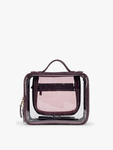Medium Clear Cosmetics Case in Croc-Embossed