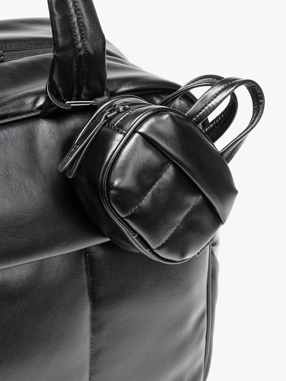 Luka Duffel Zip Bag Charm in Vegan Leather