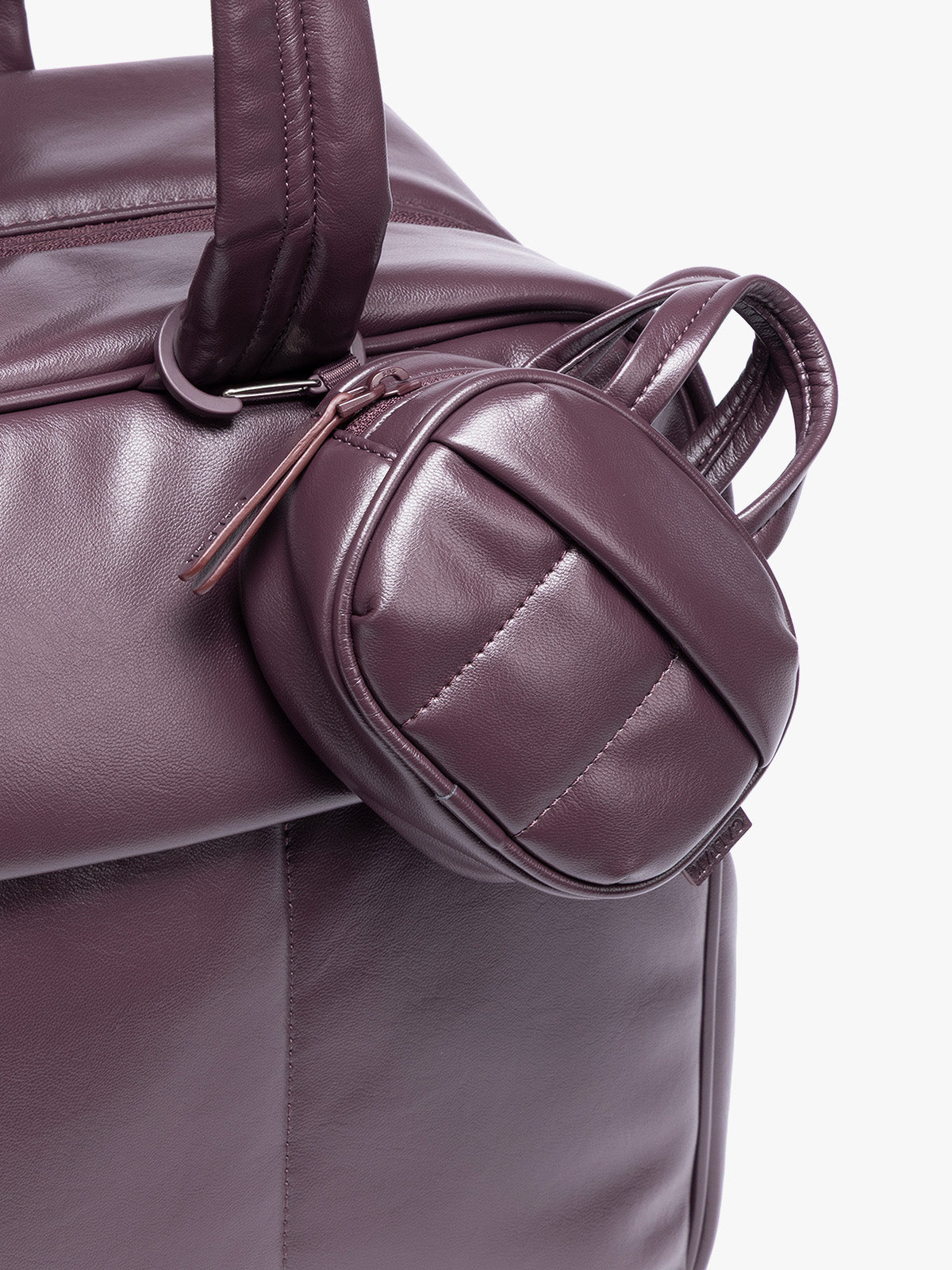 Luka Duffel Zip Bag Charm in Vegan Leather