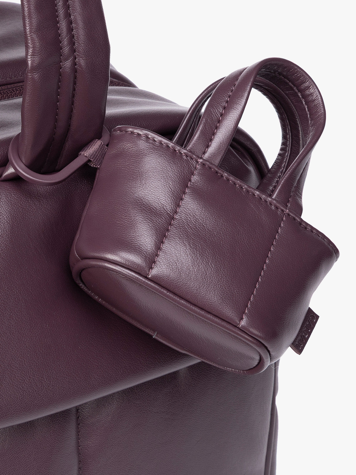 Luka Tote Zip Bag Charm in Vegan Leather