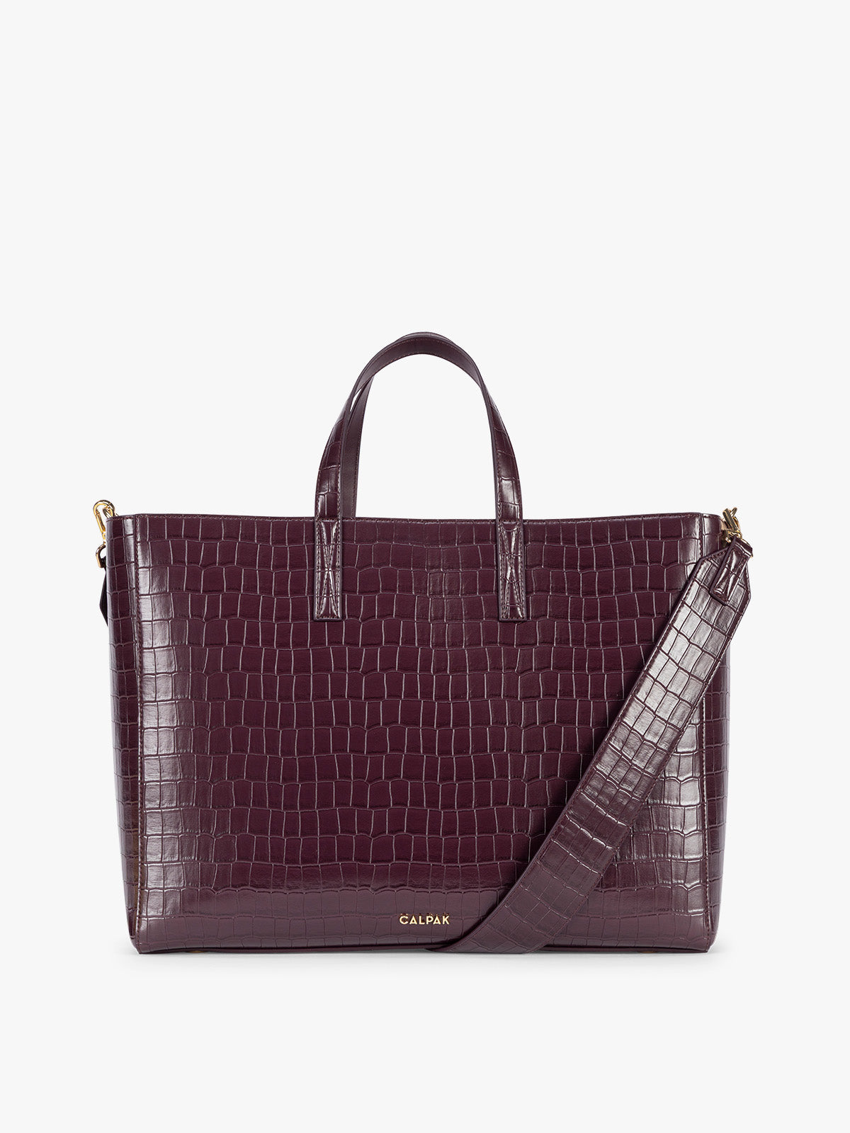 Haven 16" Laptop Tote in Croc-Embossed