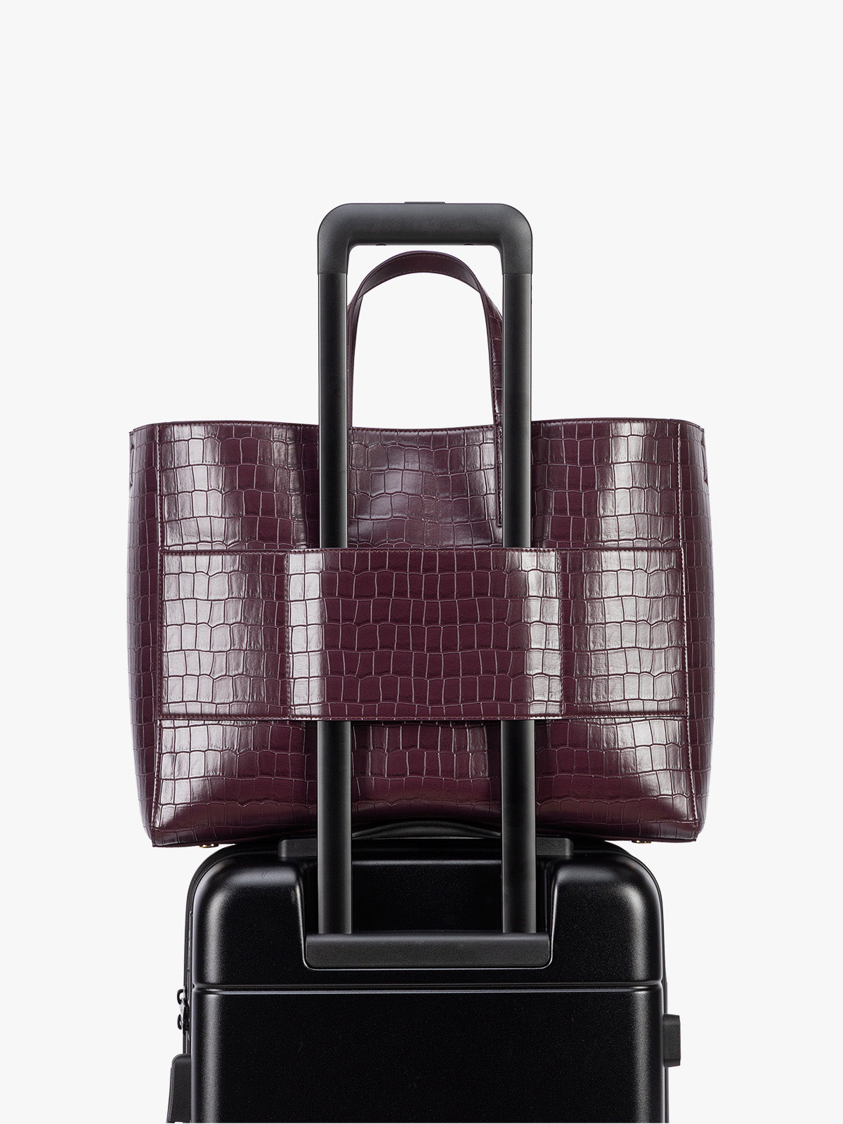 Haven 16" Laptop Tote in Croc-Embossed