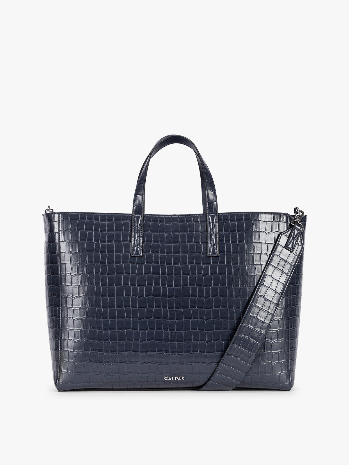 Haven 16" Laptop Tote in Croc-Embossed