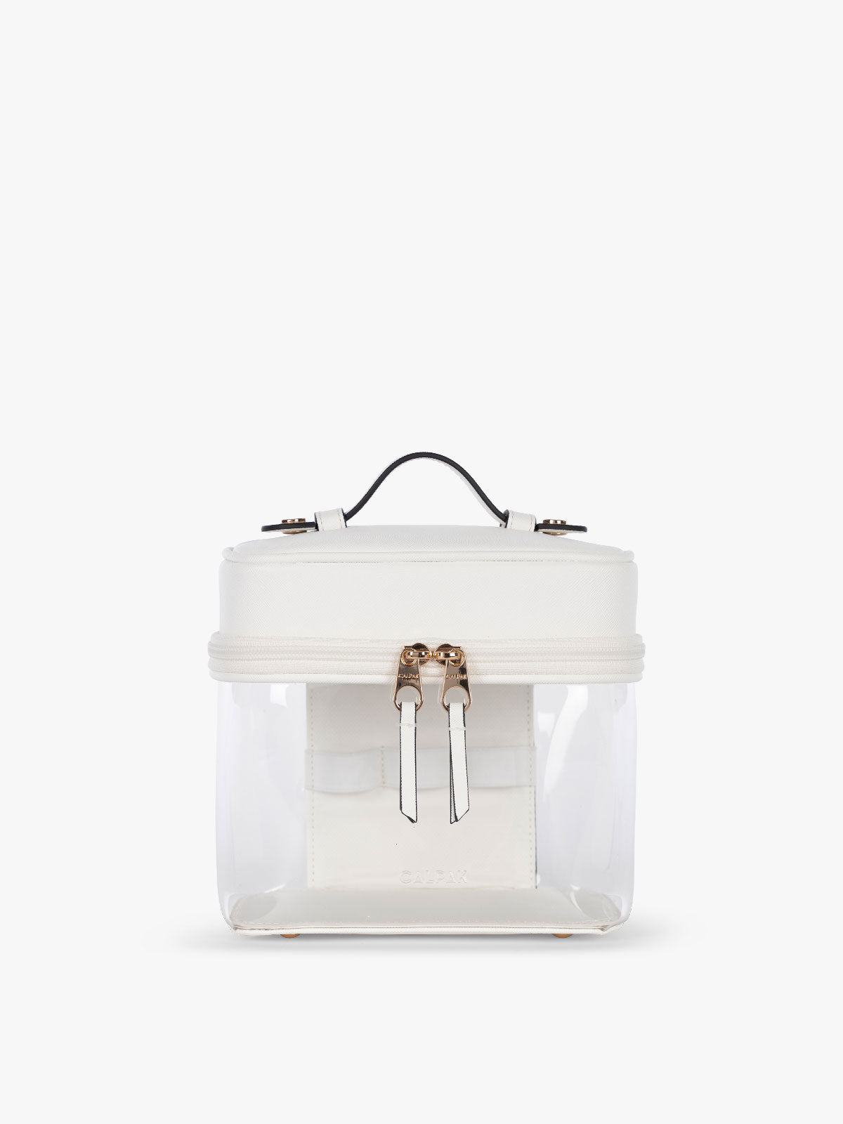 Clear Train Case with Top Compartment