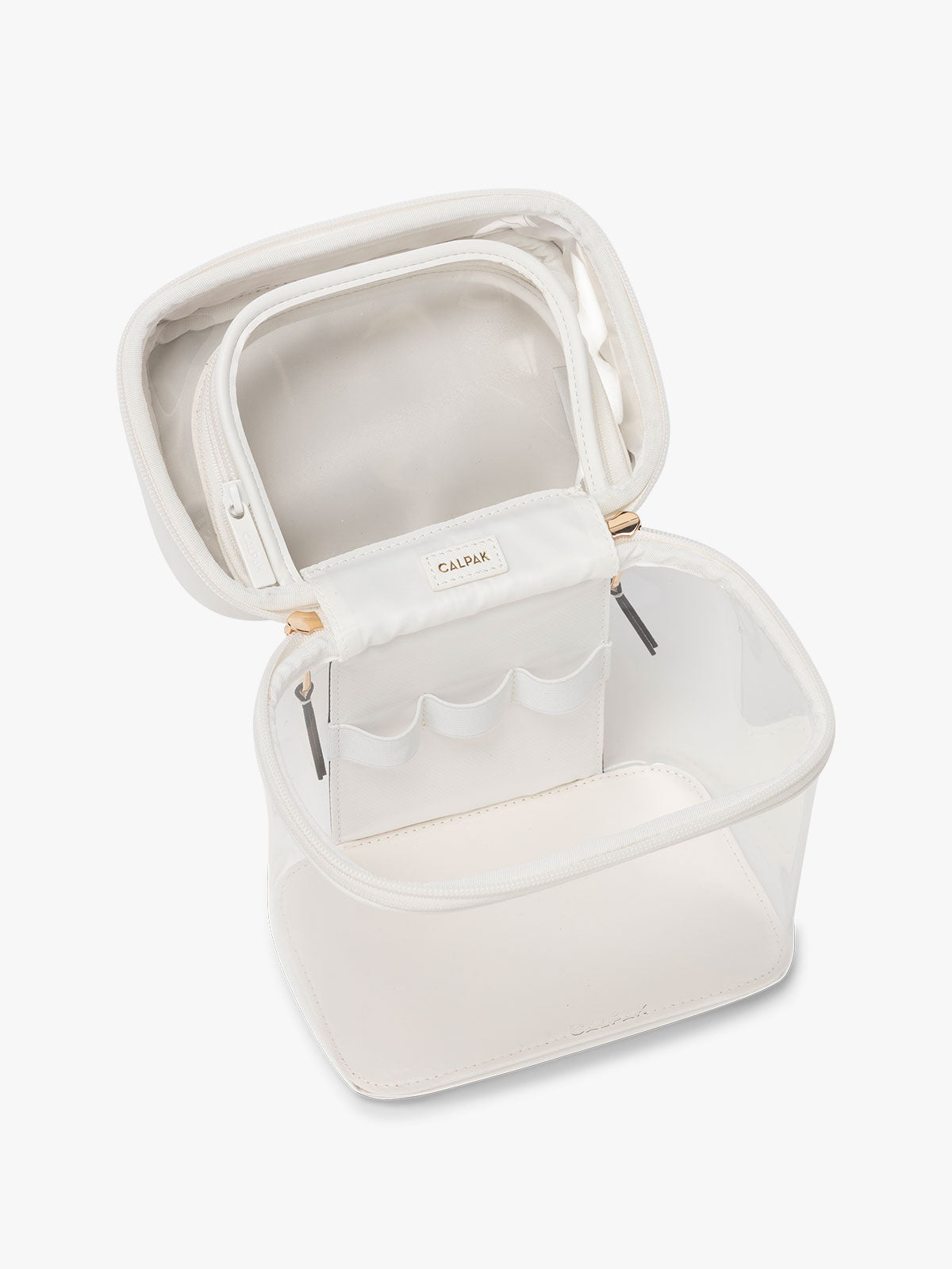 Clear Train Case with Top Compartment