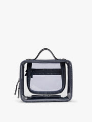 Medium Clear Cosmetics Case in Croc-Embossed
