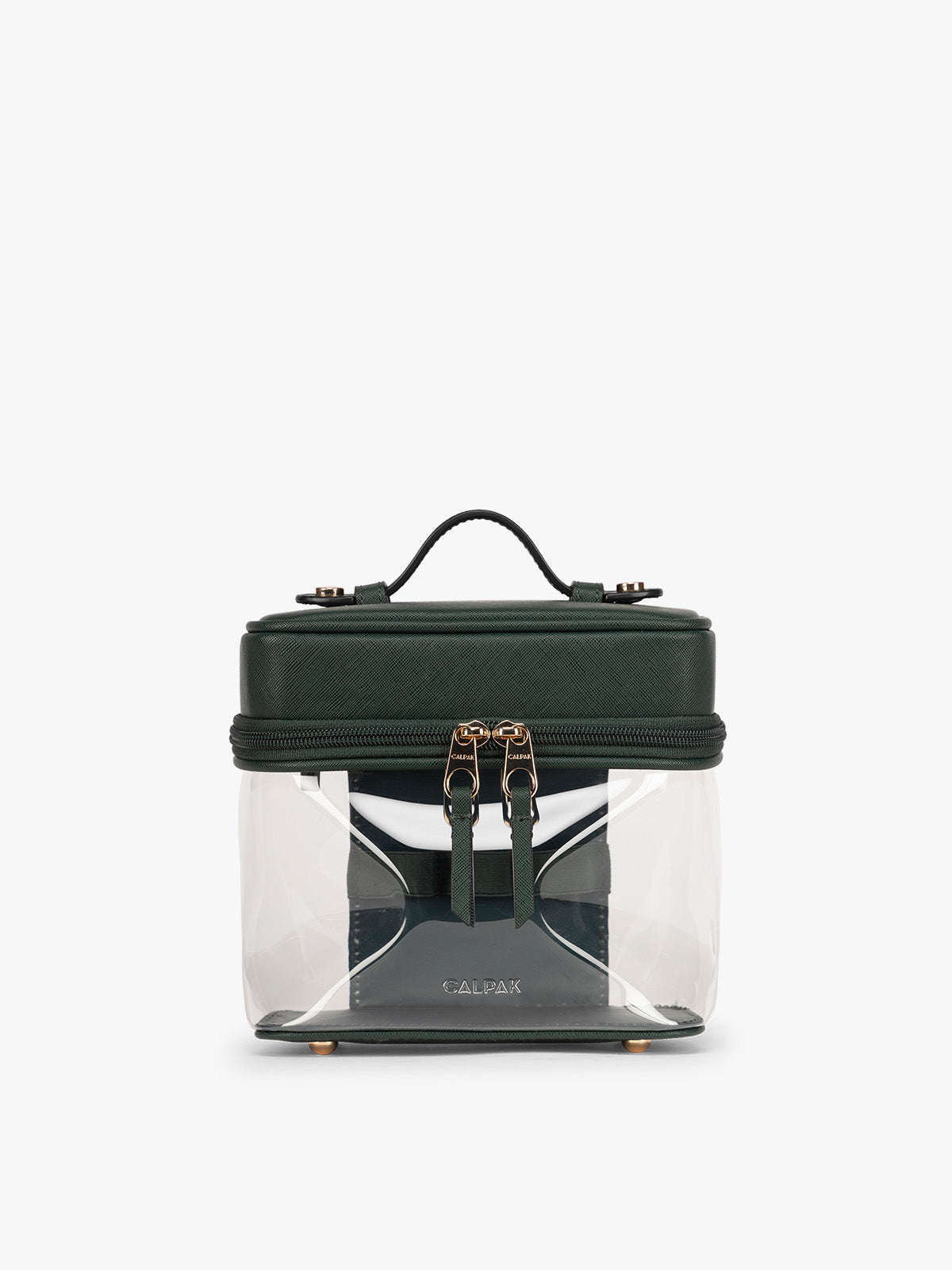 Clear Train Case with Top Compartment