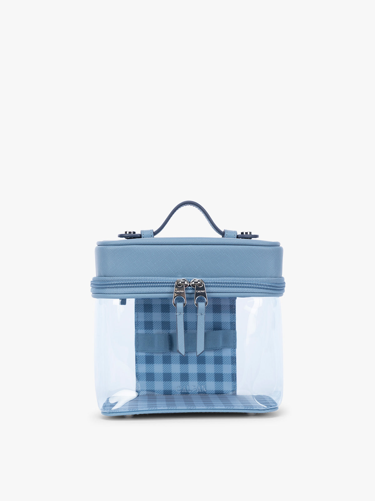 Clear Train Case with Top Compartment