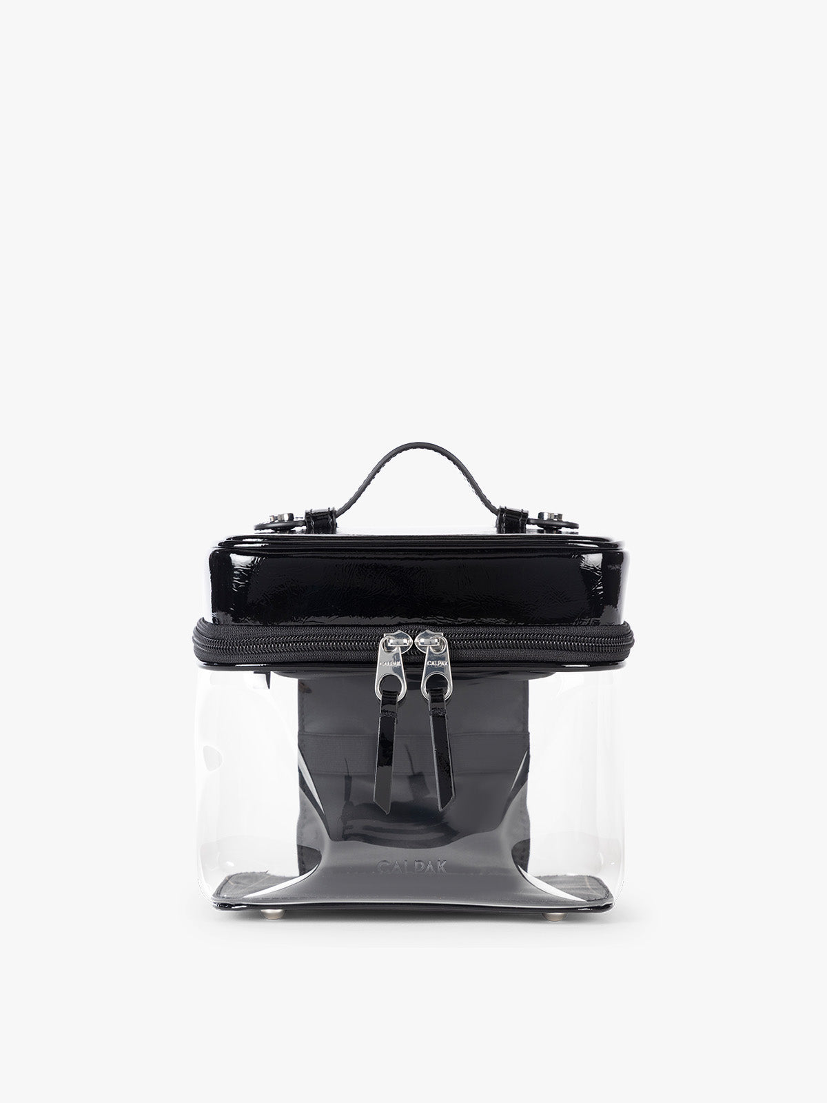 Clear Train Case with Top Compartment