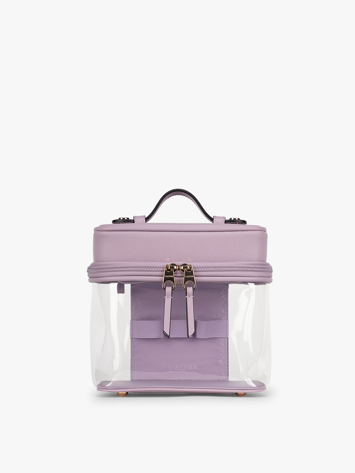 Clear Train Case with Top Compartment