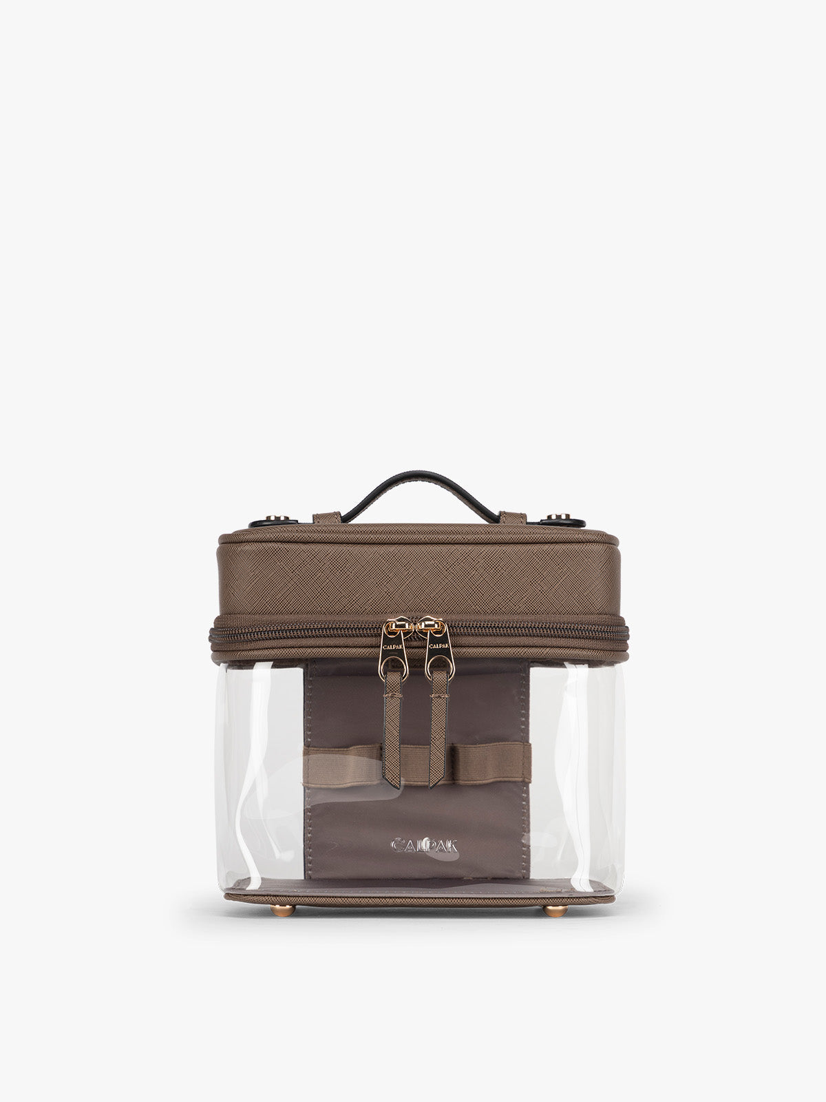 Clear Train Case with Top Compartment