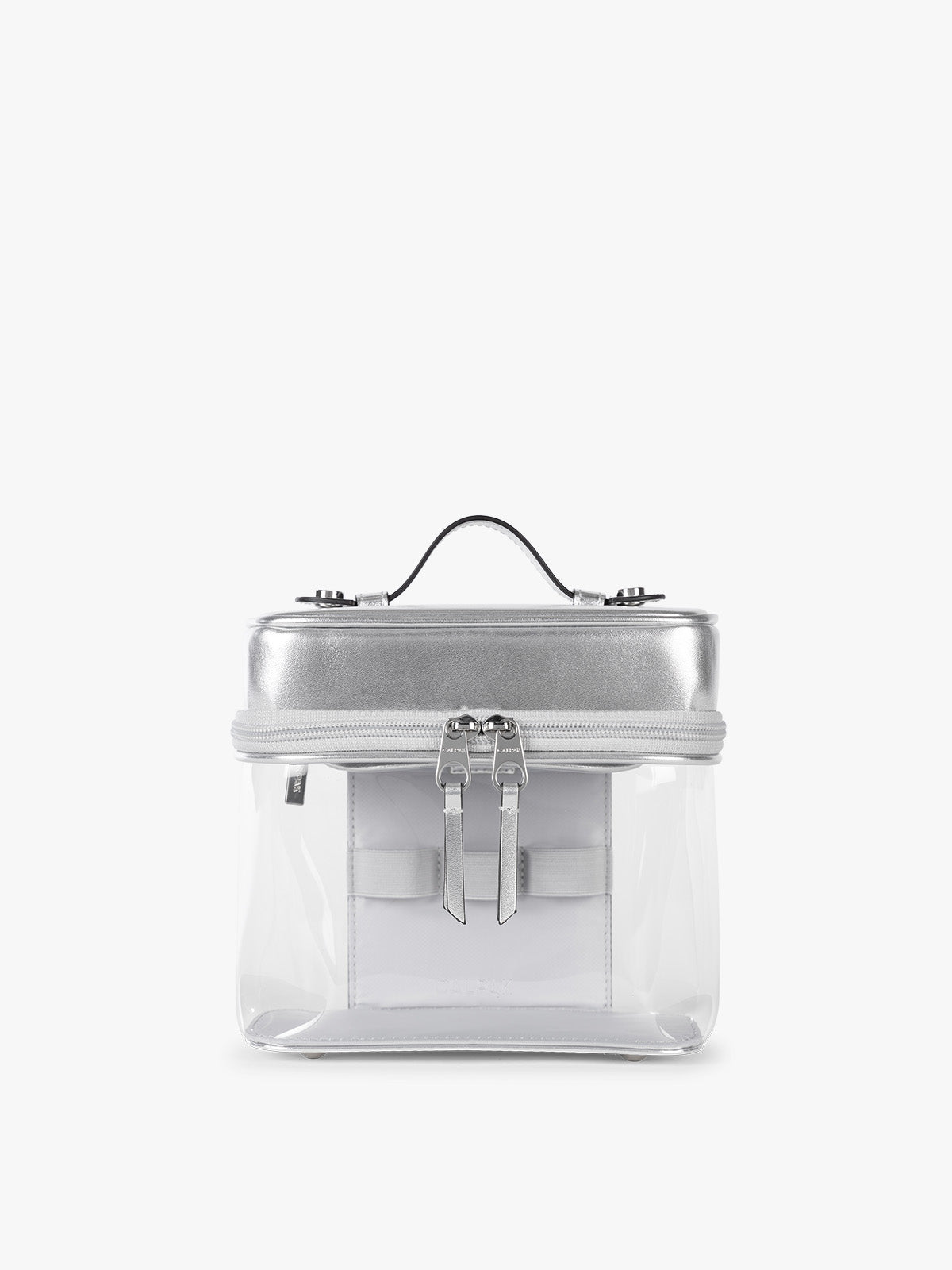 Clear Train Case with Top Compartment
