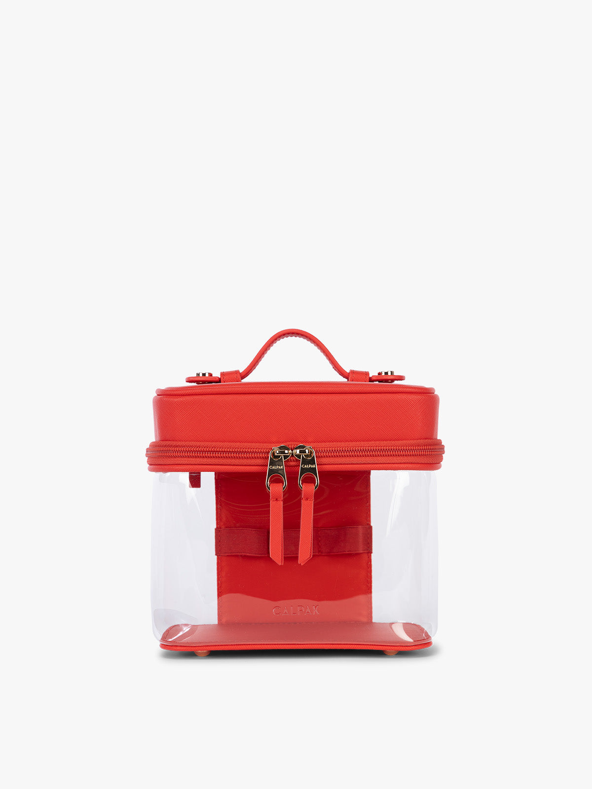 Clear Train Case with Top Compartment