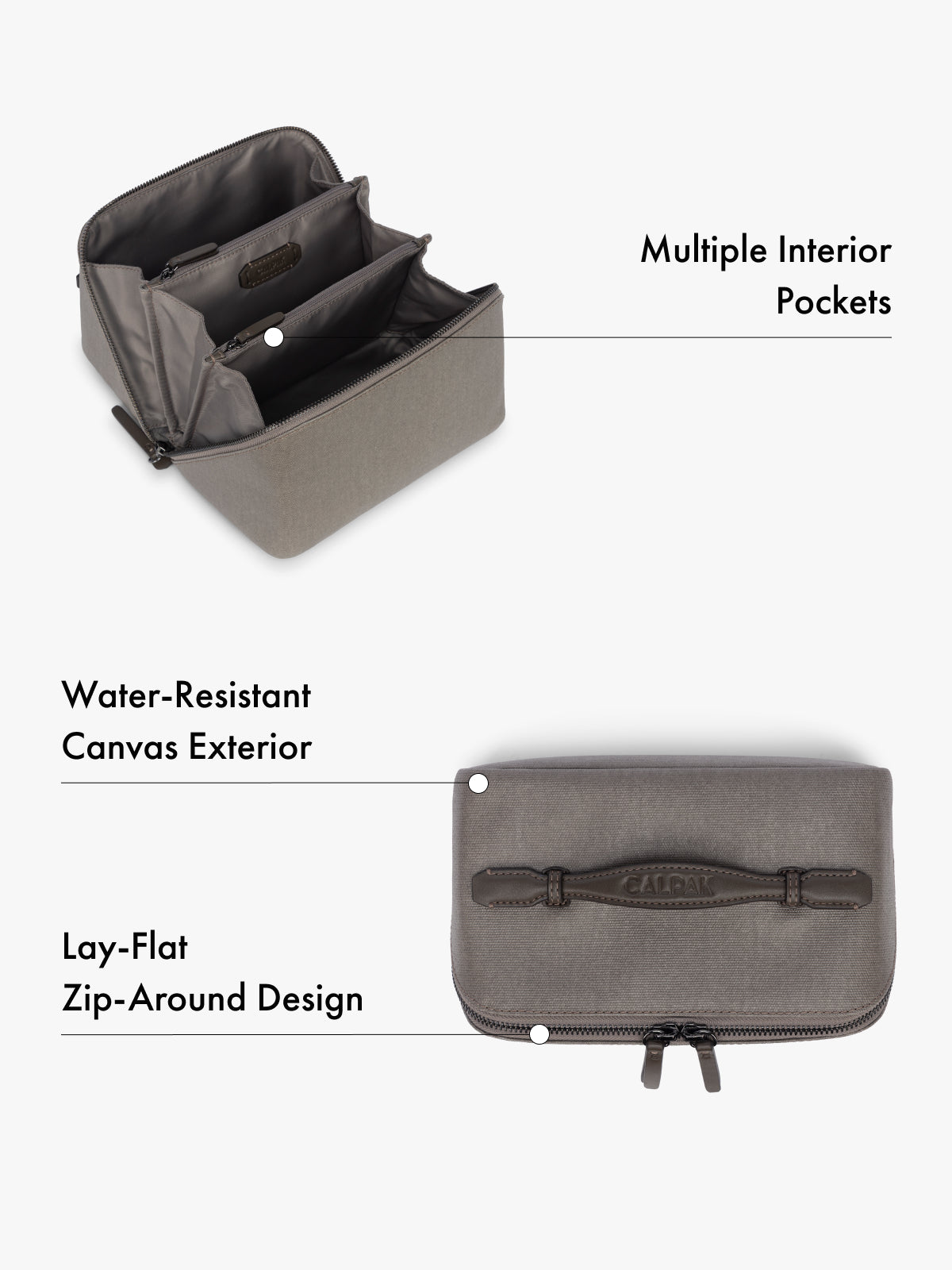 Colette Lay-Flat Canvas Toiletry Bag