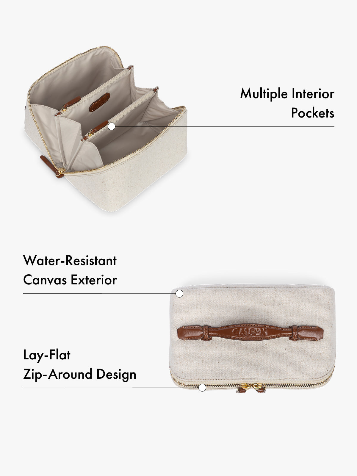 Colette Lay-Flat Canvas Toiletry Bag