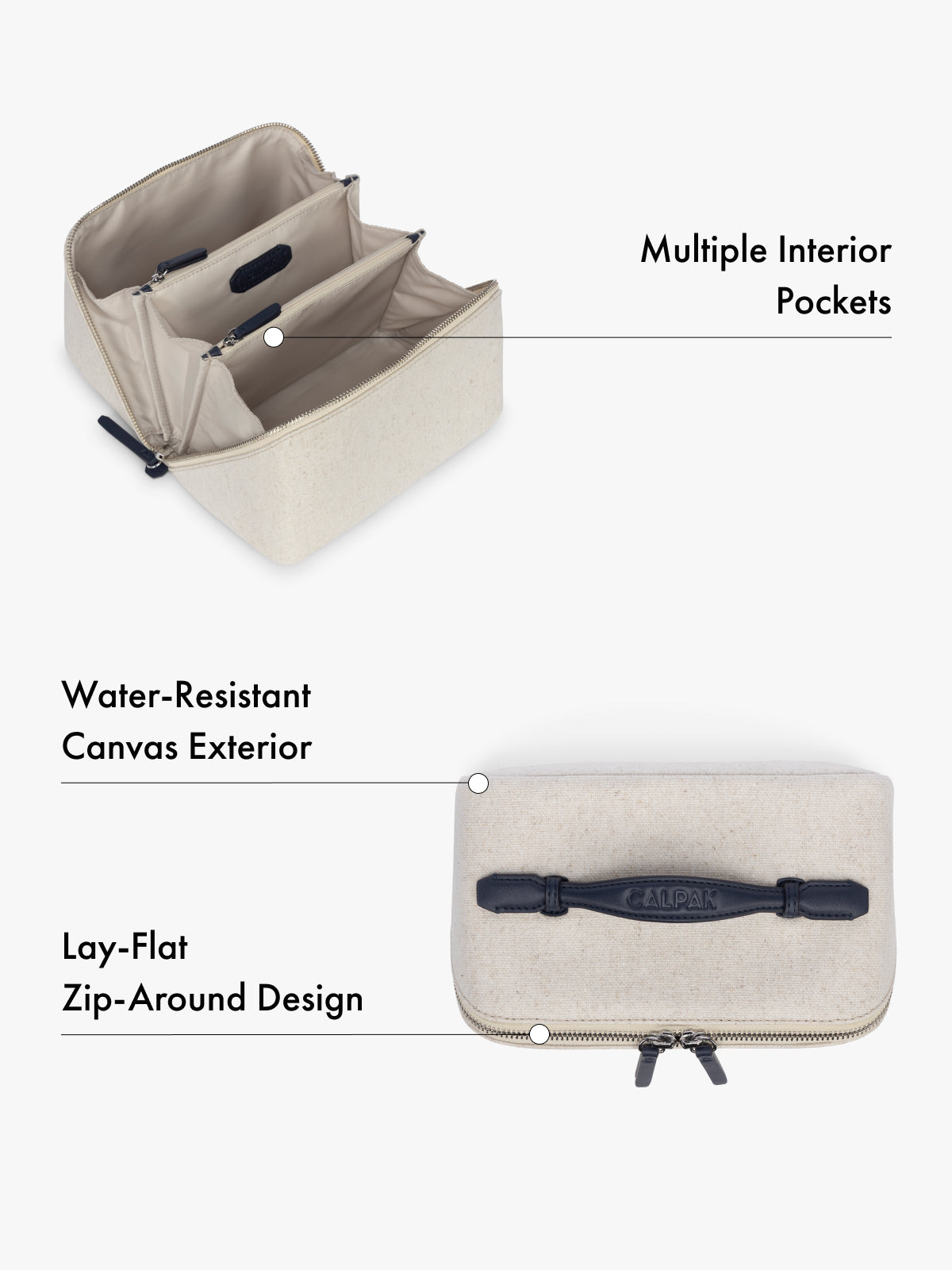 Colette Lay-Flat Canvas Toiletry Bag