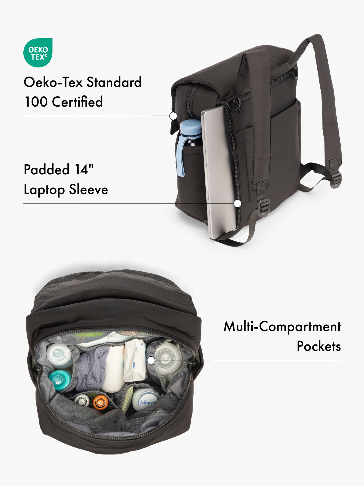 Diaper Backpack with Laptop Sleeve