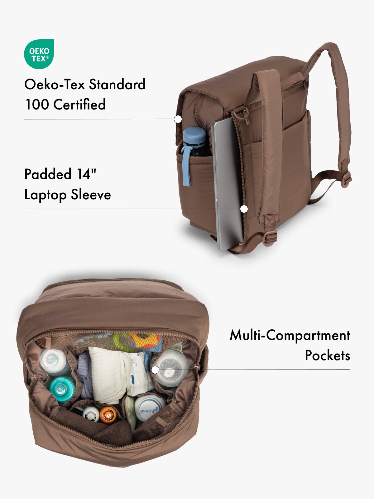Diaper Backpack with Laptop Sleeve
