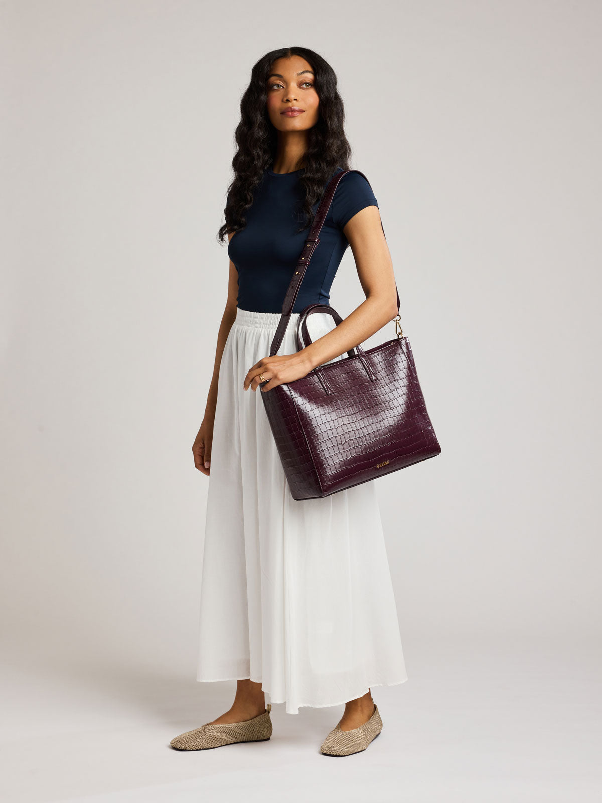 Haven 15" Laptop Tote Bag in Croc-Embossed