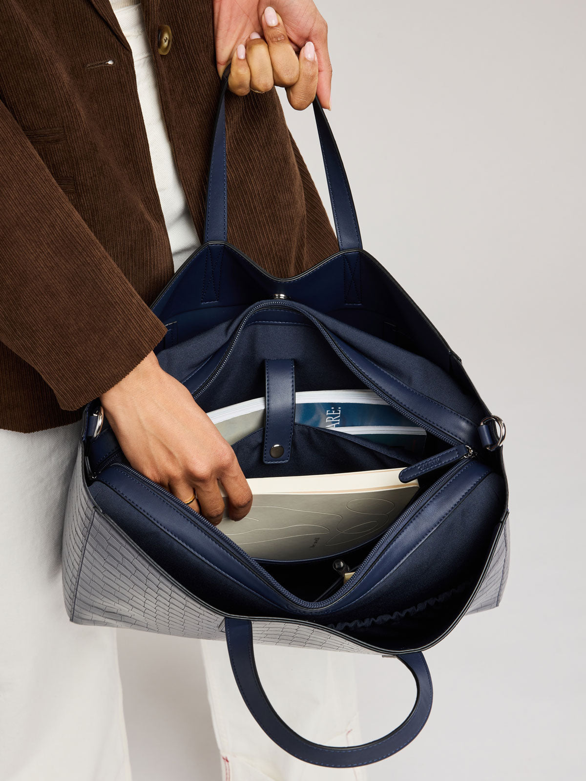 Haven 16" Laptop Tote in Croc-Embossed