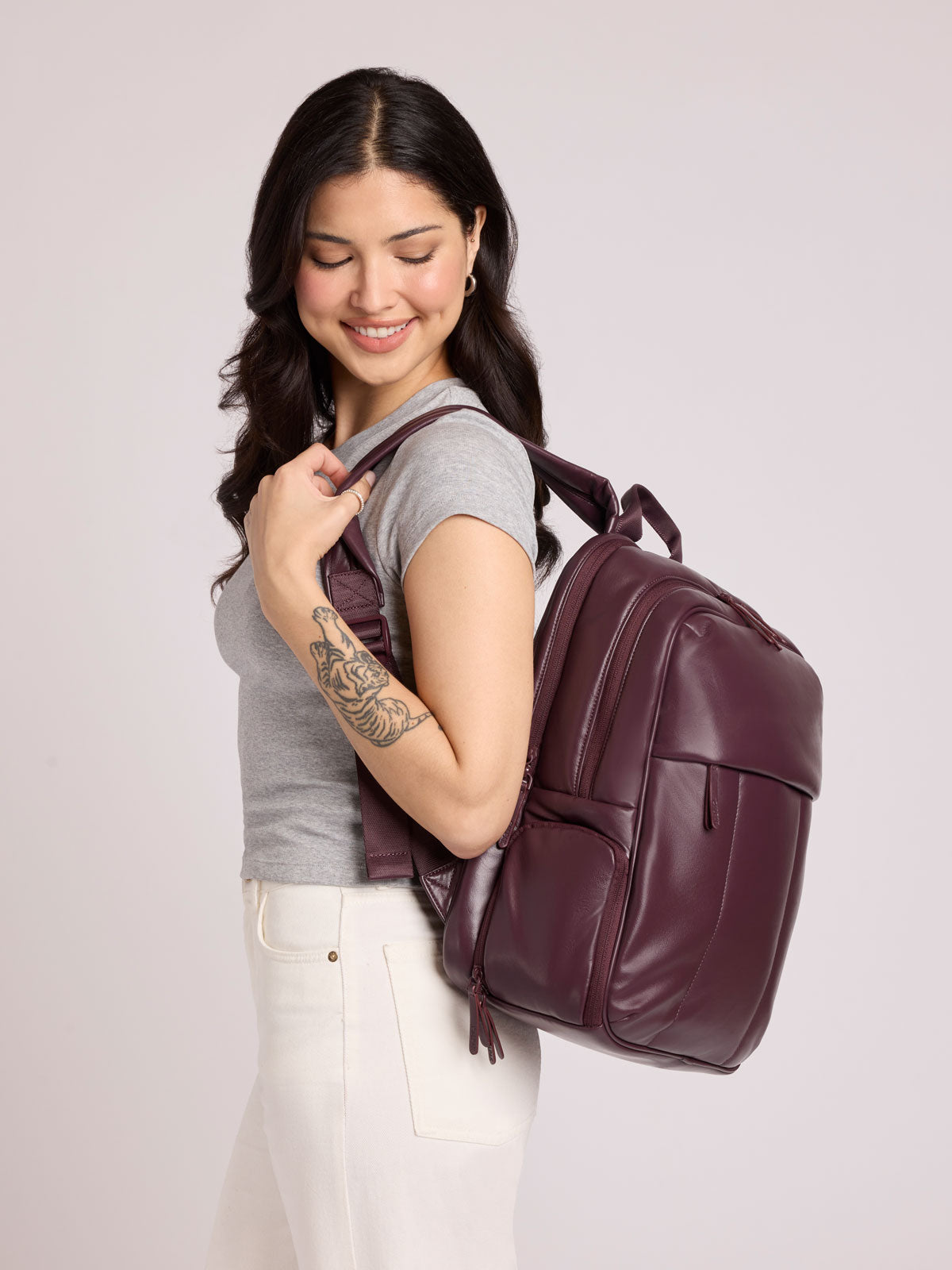 Luka 15 inch Laptop Backpack in Vegan Leather