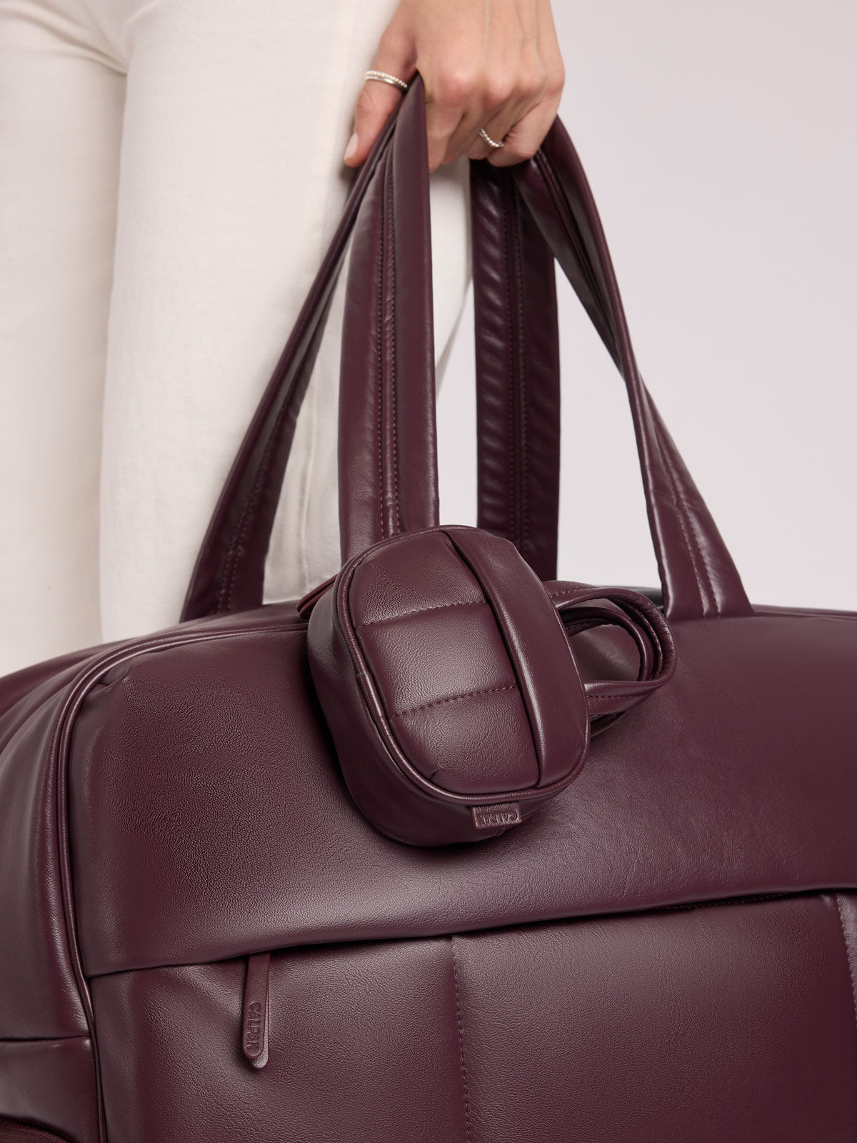 Luka Duffel Zip Bag Charm in Vegan Leather